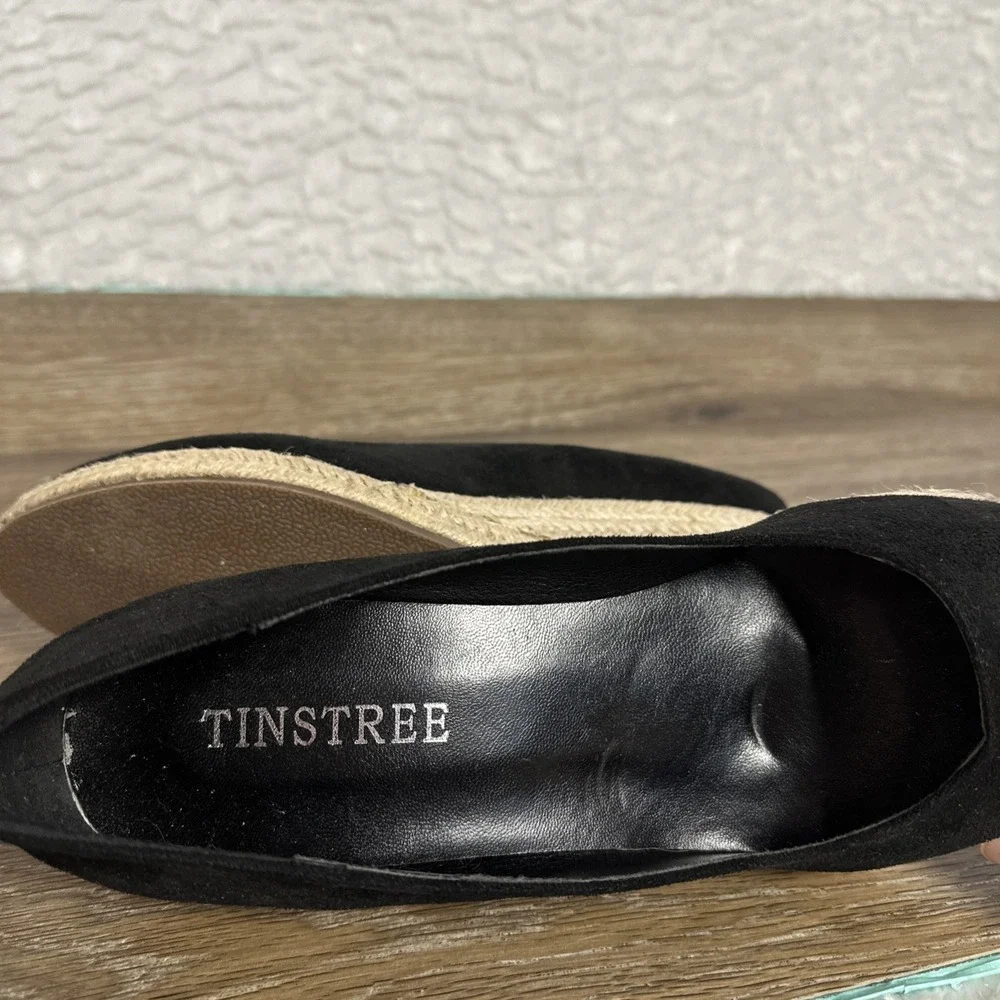 Black Espadrille Wedge Heels Slip On Pumps NWOB Women's Size 11 Resort Capsule